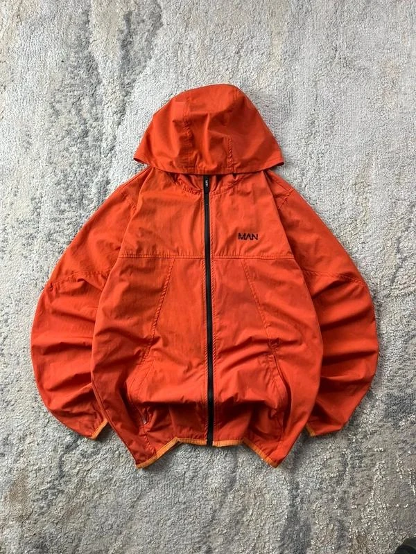 Orange Windbreaker Zip Sports Track Jacket Size M